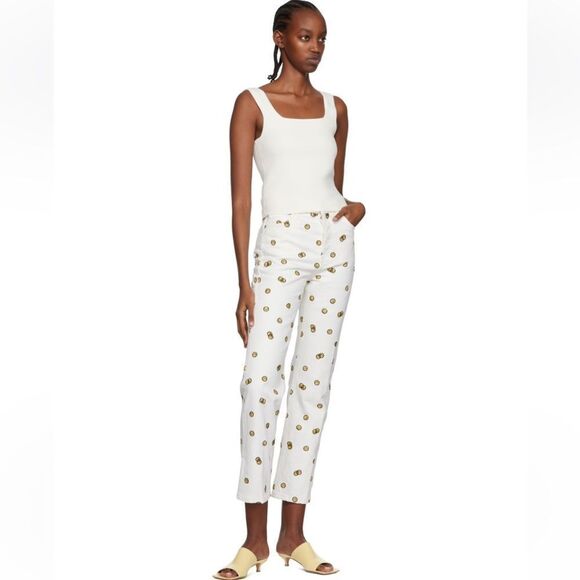 NEW Reformation Mixed Emotions High Rise Straight Jeans Vintage White Size 24 - Picture 12 of 12